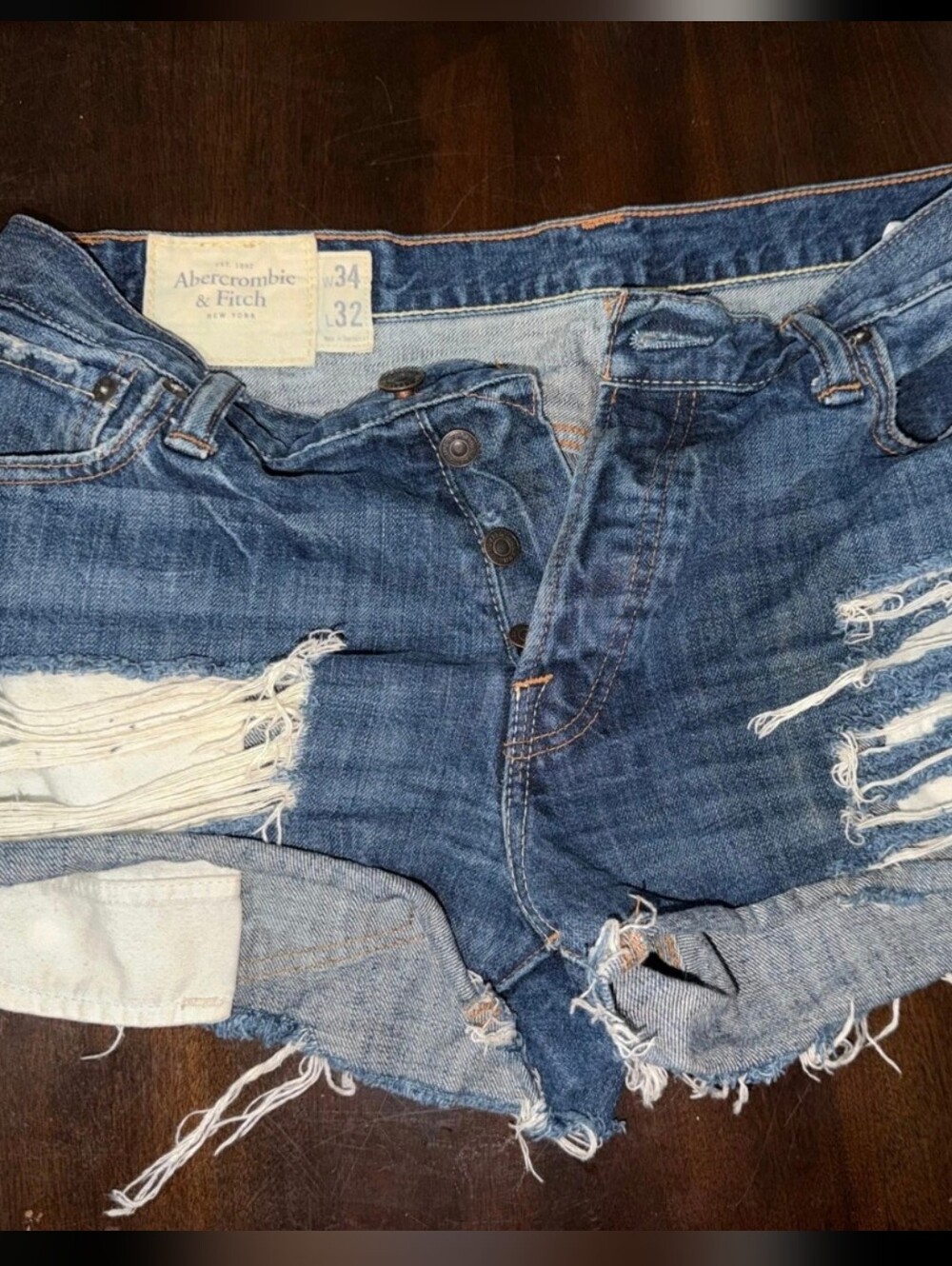 Women's Destroyed Abercrombie Jean Shorts